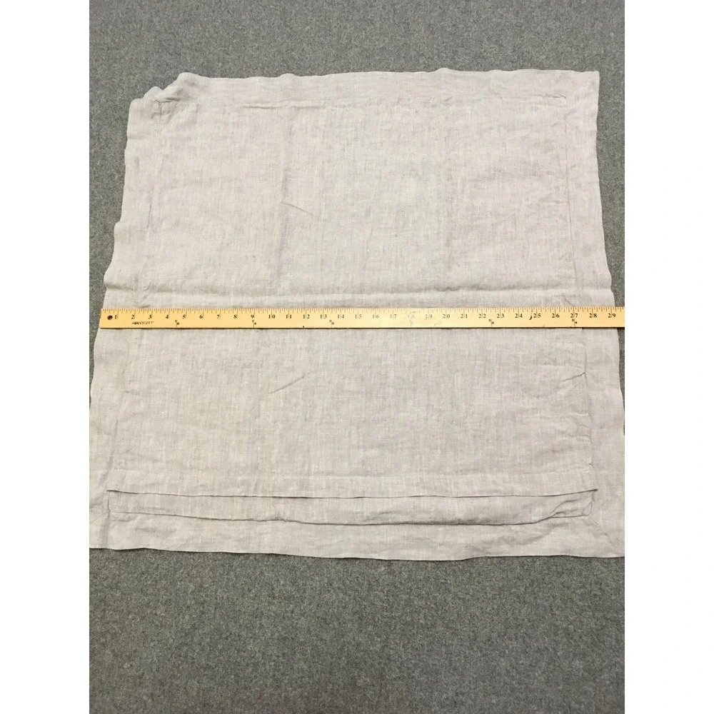 Restoration Hardware Palmette Euro Sham Unisex 25x25 Gray Embroidered 100% Linen